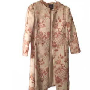 Rose gold/white long dress coat size 6
